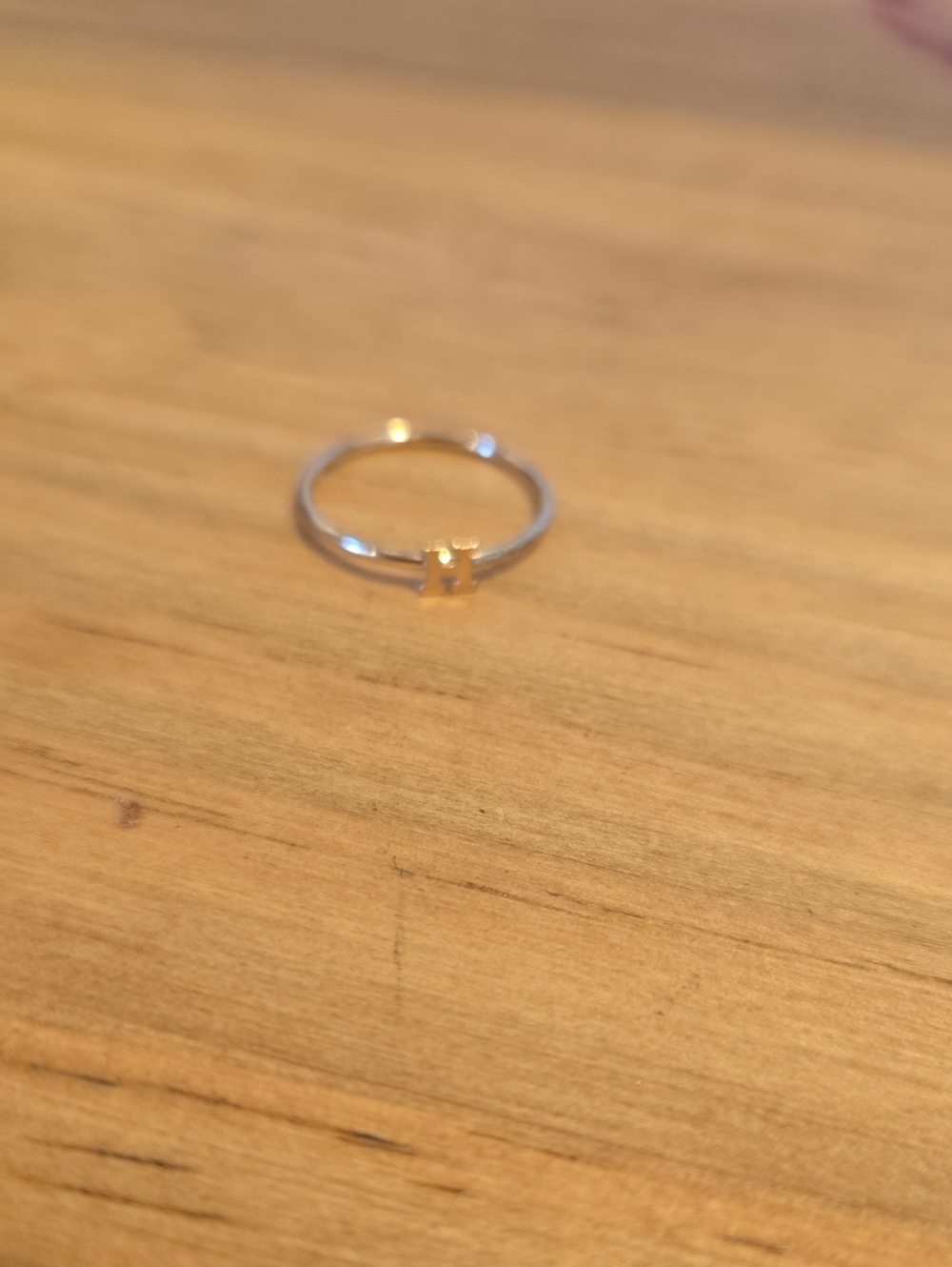 Gold Pinky Ring Letter H